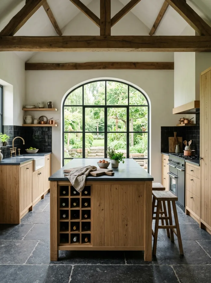 Sleek kitchen in a dark tone